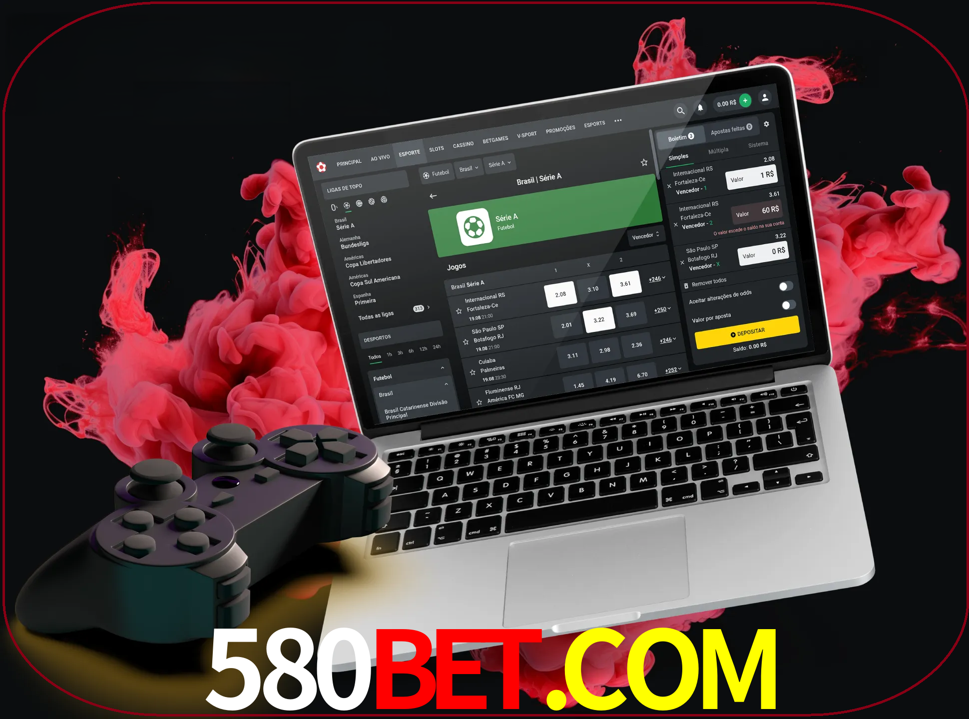 Visite a secção especial de jogos de vídeo em 580bet para descobrir em que jogos pode apostar e ganhar muito dinheiro.