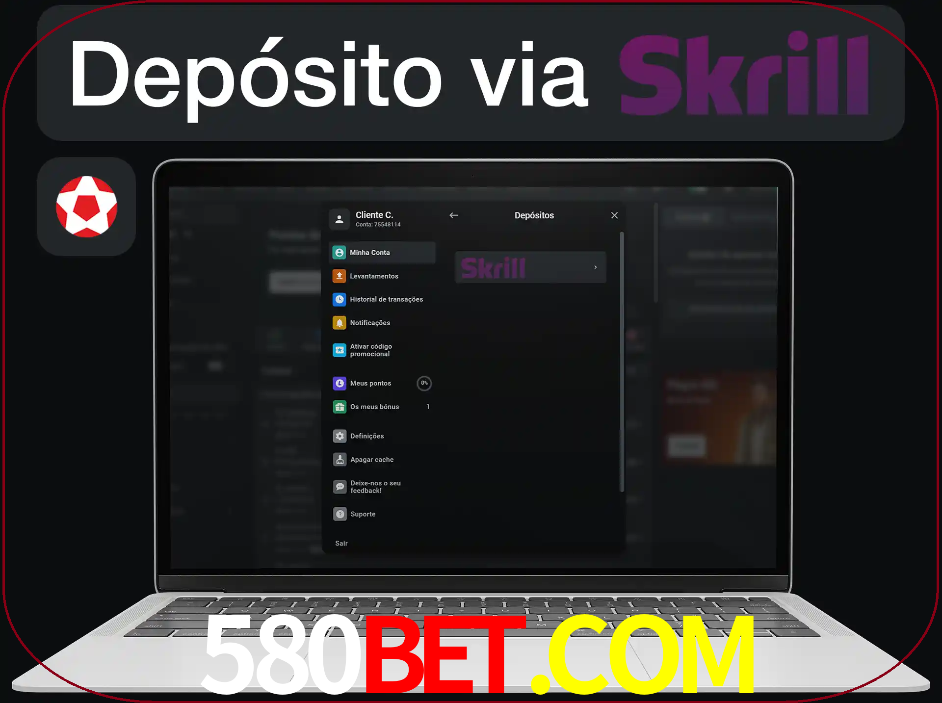 Fazer depósitos com Skrill.